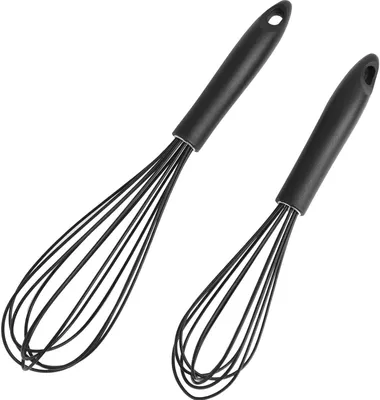 Image de Ensemble de 2 fouets en silicone, de 26 cm et 30 cm, résistants à la chaleur, pour la cuisine