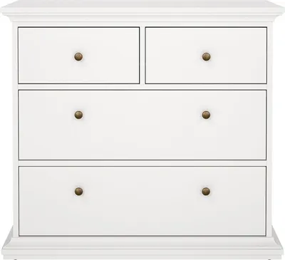 Produktbild von Venedig Kommode mit 2 kleinen und 2 grossen Schubladen, Breite 96 cm, Höhe 86 cm weiss.