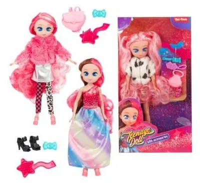 Produktbild von Toi-Toys Teenagerpuppe Puppen lockiges Haar 23 cm Spielzeug