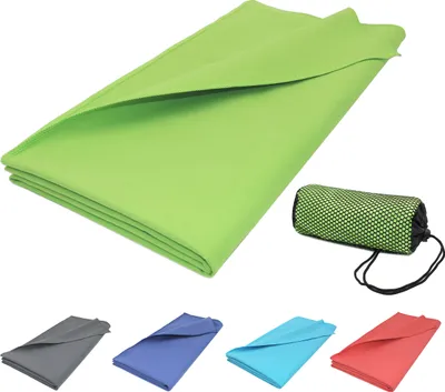 Produktbild von Sporthandtuch Mikrofaser, 90x180 cm, apfelgrün, mit praktischer Transporttasche