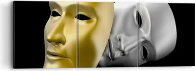 Produktbild von Bild auf Leinwand - Leinwandbild - Maske Theater Bühne Schauspieler - 90x30cm - Wand Bild - Wanddeko - Leinwanddruck - Bilder - Kunstdruck - Wanddekoration - Leinwand bilder - Wandkunst - CA90x30-2432