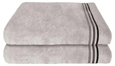 Produktbild von SCHIESSER Duschtuchset Skyline Color | Einfarbig | 2-teilig | 100% Baumwolle | Flauschig & Saugstark | 70x140 cm | Hellgrau