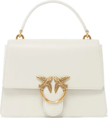 Produktbild von PINKO Handtasche Umhängetasche Love One Top Handle Classic Light White - Antique Gold creme