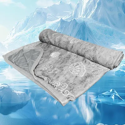 Produktbild von Doppelseitige Kühldecke 2 in 1, kühlende Sommerdecke 150x200 für Menschen, Eisseide Bettdecke, selbstkühlend, grau