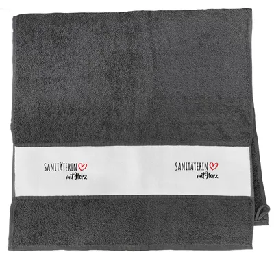Produktbild von Huuraa Handtuch Sanitäterin mit Herz 50x100cm Graphite Baumwolle Handtuch Geschenkidee