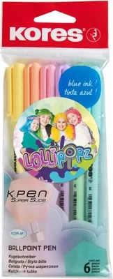 Obrázek produktu pro Kuličková pera Kores K0 Pen Pastel LOLLIPOPZ - 6 pastelových barev