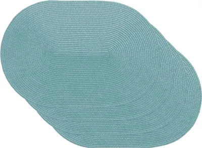 Immagine prodotto di Tovaglietta ovale intrecciata blu - Set di 4 tovagliette - 45 x 30 cm