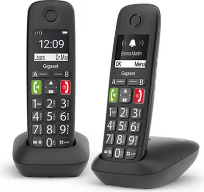 Produktbild von Gigaset E290 Duo DECT Schnurlostelefon Schwarz mit Anrufer-ID