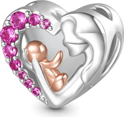 Produktbild von Gnoce Charm Mom-Herz HFC251 Silber