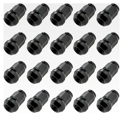 Produktbild von 20 Stück Radmuttern M12x1,5 Geschlossen für Stahl- und Alufelgen Schwarz Chrom SW17