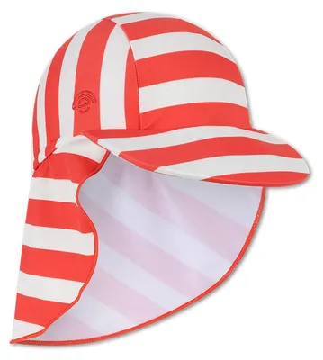 Productafbeelding van Swim Essentials UV-zonnepet - Beige/rood - Kuststreep