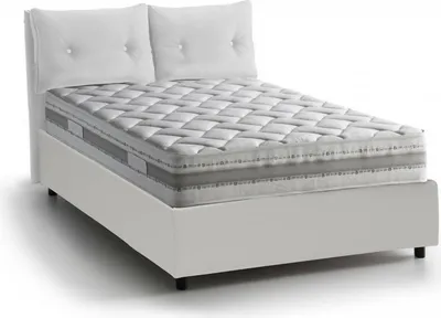 Produktbild von Doppelbett Petra, Containerbett mit Stoffbespannung, 100% Italy, Frontöffnung, inklusive Matratze Cm 160x200, Weiß