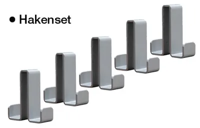 Produktbild von Kerkmann Garderobenhaken mit 5x 2 Haken silber, 5 St.