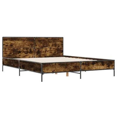 Produktbild von Bettgestell Räuchereiche 120x200 cm Holzwerkstoff und Metall