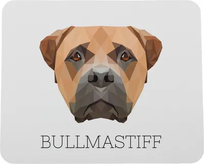 Produktbild von Mauspad aus Metall, weiß, 19 x 23 cm, mit Bullmastiff Hundemotiv für Schreibtisch