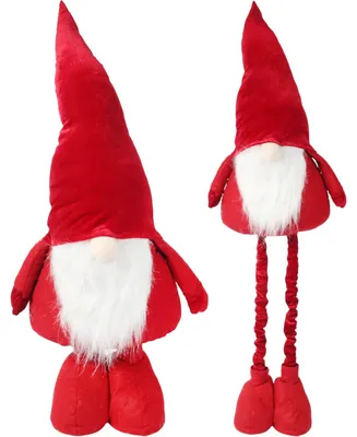 Produktbild von Eleganter Zwergen-Weihnachtswichtel auf Teleskopen, 75-125 cm, rot