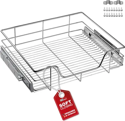Produktbild von Ausziehbare Unterbauküchenbox - für Schrankbreite 60cm - Chrom - mit SoftClose