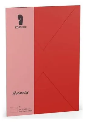 Image de Rössler Papier 220711526 Coloretti Enveloppes - C5, 5 pièces, coquelicot