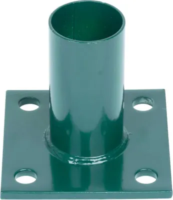 Image de Platine de fixation Strend Pro METALTEC, pour poteau rond 48 mm, vert, pour ancrage, RAL6005