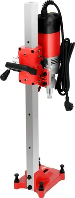 Immagine prodotto di Carotatrice per calcestruzzo - Supporto per trapano - 2300 W - Ø fino a 165 mm - Motore senza spazzole - Corsa 60 cm - Tubo dell'acqua 3,5 m - Spina UE - Rosso