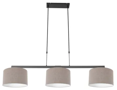 Zdjęcie produktu dla Steinhauer - lampa wisząca - Stang - czarny - len metal - duża lampa nad stół jadalny - E27 - 3462ZW
