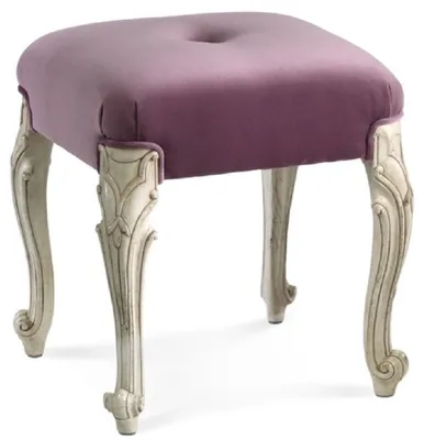 Produktbild von Casa Padrino Luxus Barock Hocker Lila / Antik Cremeweiß - Handgefertigter Barockstil Sitzhocker - Barock Fußhocker - Barock Möbel - Edel & Prunkvoll - Luxus Qualität -  Italy