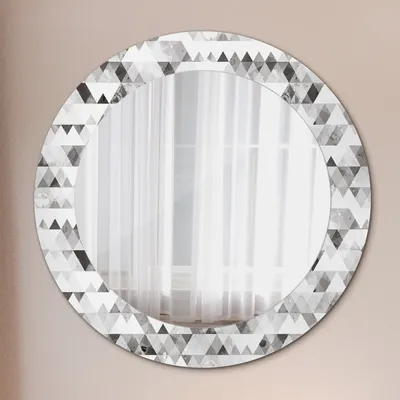 Produktbild von Wohnzimmer Spiegel - Mirror zum Wandspiegel Schlafzimmer – Schminkspiegel - Regenbogen Dreieck - Runder: Ø60 cm