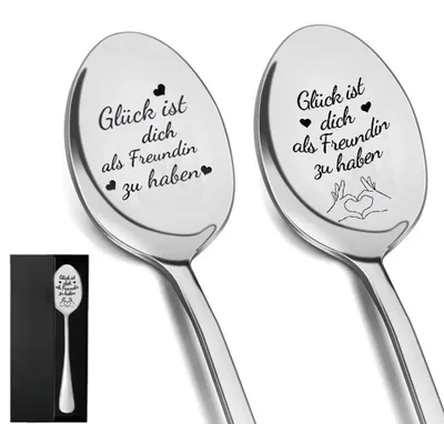 2 personalisierte Kaffeelöffel mit Gravur, Geschenk für Freundin