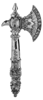 Produktbild von Brosche Strass Axt Vintage Tomahawk Pin Weihnachtsbroschen für Frauen MädchenSchwarz