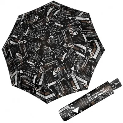 Obrázek produktu pro Doppler Fiber Magic Scribble Black - dámský plně automatický deštník