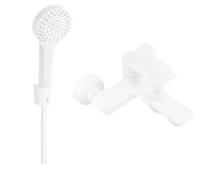 Zdjęcie produktu dla Mexen Royo R05 bateria wannowa z zestawem prysznicowym, biała - 7223R05-20