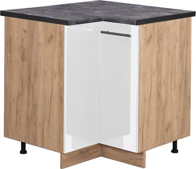 Obrázek produktu pro Rohová skříňka Vicco Fame-Line Bílá vysoký lesk 80.5 cm , PD Antracit, Model 45663