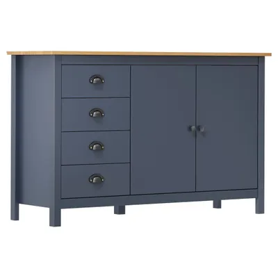Produktbild von vidaXL Sideboard Hill Grau 130x40x80 cm Massivholz Kiefer