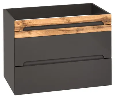 Produktbild von Badmöbel Set 80cm Waschbecken mit Unterschrank Waschtisch Schublade Hängeschrank