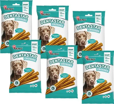 Obrázek produktu pro Akinu DENTASTAR Tyčky pamlsek pro psy dentální žvýkací 6 x 7 ks