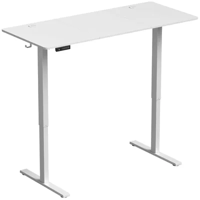 Produktbild von Höhenverstellbarer Schreibtisch mit Memory-Funktion, 2 Kabeldurchlässen und LED-Display, Sitz-Steh-Schreibtisch, Weiß
