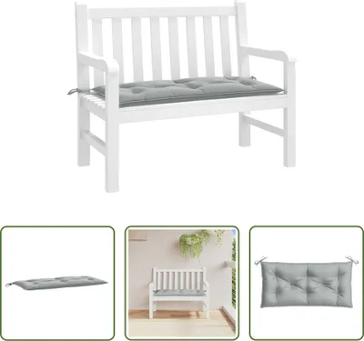 Produktbild von The Living Store Gartenbank-Auflage Melange Hellgrau 100x50x7 cm Stoff