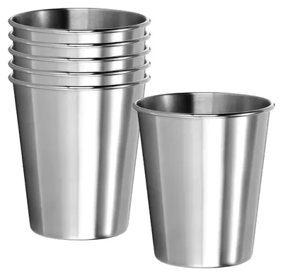 Obrázok produktu pre Sada 6 oceľových pohárov, objem 260 ml, nerozbitné poháre vhodné na kempovanie