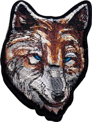 Produktbild von Wolf-Wölfe-Kopf-Emblem-Aufnäher zum Aufbügeln