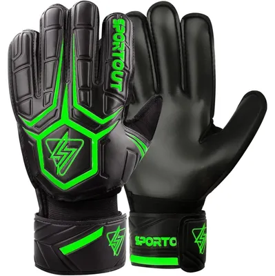 Productafbeelding van Keepershandschoenen met Fingersave-technologie, 4 mm latex, zwart-groen, maat 8