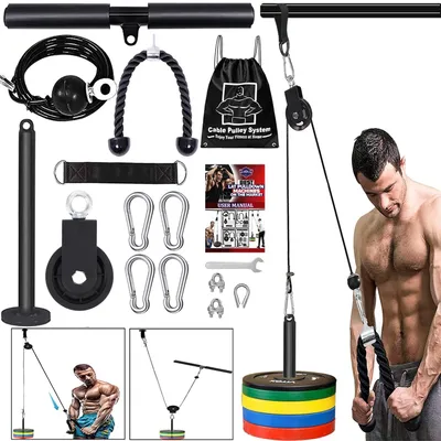 Produktbild von Kabelzugsystem, professionelle Fitnessgeräte, Zubehör für Latziehen, Gewichtstraining