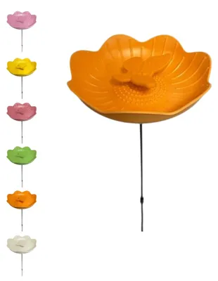 Vogelbad Blumenform Ø20 cm, Schmetterling, Oranje, 6 Farben