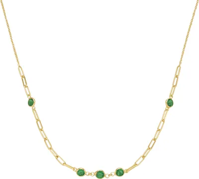 Produktbild von Collier Smart Jewel Gliederkette, Zirkonia Steine, Silber 925 Grün 45 cm