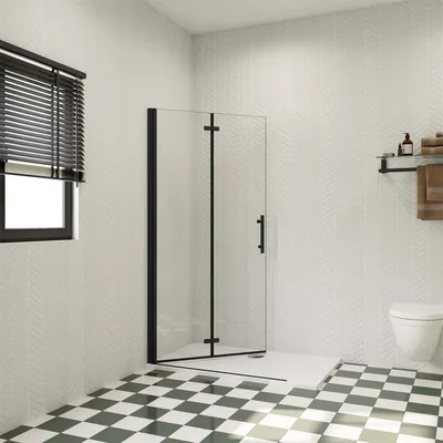 Produktbild von 100x185cm 6mm Duschwand Duschtür Falttür Nano Glas Trennwand
