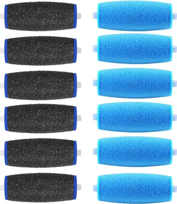 Produktbild von 12er-Pack Ersatzrollen für Amope Pedi, Ersatzkopf-Aufsätze kompatibel mit Amope Pedi Nachfüllpackungen Elektronische Fußfeile Perfect – 6 grobe und 6 normale grobe Aufsätze