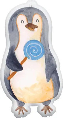 Produktbild von Mr. & Mrs. Panda Kuschelkissen Pinguin Lolli 25 cm - Weiß - Geschenk, Heißhunger, Spruch, Süßigkeiten, Zierkissen, Naschen, Kuscheltier, Süß, Dekokissen, plüschfigur