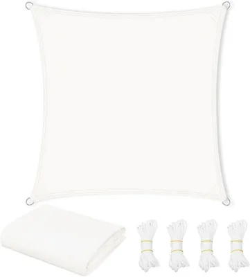 Produktbild von Polyester-Sonnensegel 3,6 x 3,6 m | Creme | 360 x 360 cm