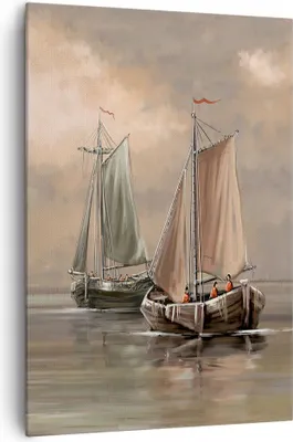 Produktbild von Bild auf Leinwand - Leinwandbild - Einteilig - Meer Boot Fischer - 70x100cm - Wand Bild - Wanddeko - Wandbilder - Leinwanddruck - Wanddekoration - Leinwand bilder - Wandbild - PA70x100-3514