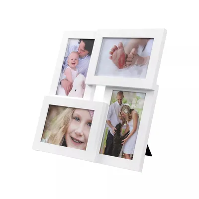 Produktbild von In And OutdoorMatch Bilderrahmen Collage für 4 Fotos Ton - 10 x 15 cm - mit Glasscheibe - Weiß - MDF - Modern