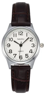 Productafbeelding van JSDDE dameshorloge, eenvoudig design, polshorloge, quartz uurwerk, bamboe band, lederen band